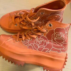 Peachy-pink rose high top Converse